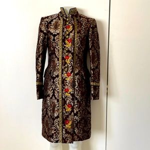 Brocade and Embroidered Kenzie Coat